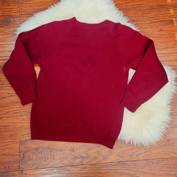 Vintage Crewneck Maroon Cotton Sweatshirt - Picture 2 of 5